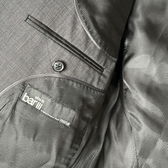 Macys Men’s Slim Fit Wool Suit Jacket Two Button Sportcoat Blazer Gray 42R - Picture 11 of 16